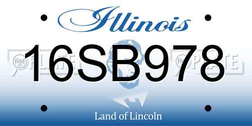 16SB978 Illinois License Plate