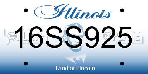 16SS925 Illinois License Plate