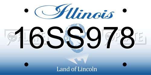 16SS978 Illinois License Plate