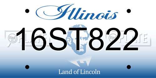 16ST822 Illinois License Plate