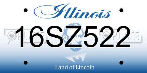 16SZ522 Illinois License Plate