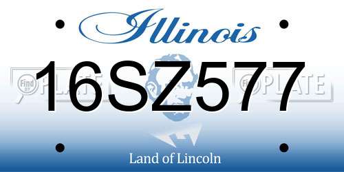 16SZ577 Illinois License Plate