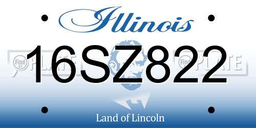 16SZ822 Illinois License Plate