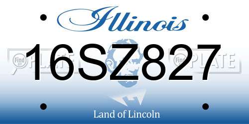 16SZ827 Illinois License Plate