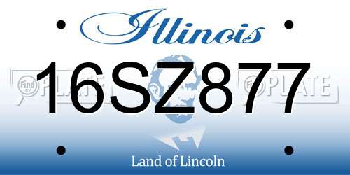 16SZ877 Illinois License Plate