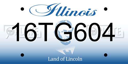 16TG604 Illinois License Plate