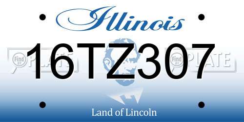 16TZ307 Illinois License Plate