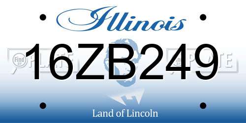 16ZB249 Illinois License Plate