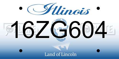 16ZG604 Illinois License Plate