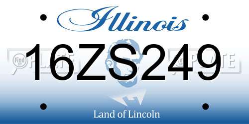 16ZS249 Illinois License Plate
