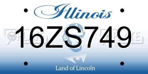 16ZS749 Illinois License Plate