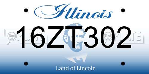 16ZT302 Illinois License Plate
