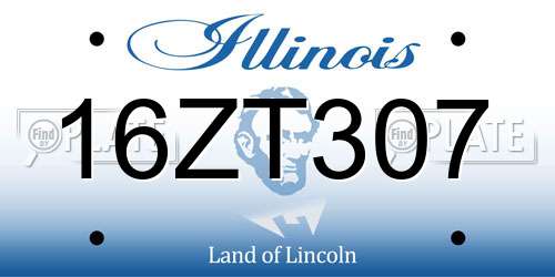 16ZT307 Illinois License Plate
