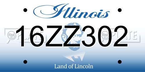 16ZZ302 Illinois License Plate