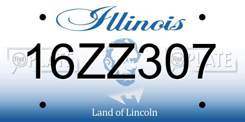 16ZZ307 Illinois License Plate