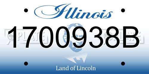1700938B Illinois License Plate