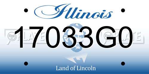 17033G0 Illinois License Plate