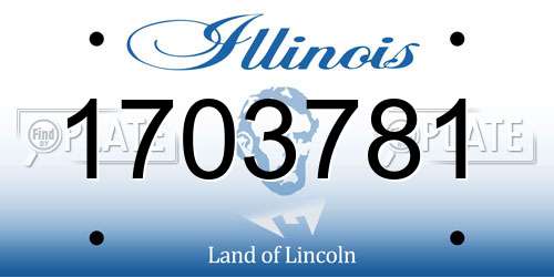 1703781 Illinois License Plate