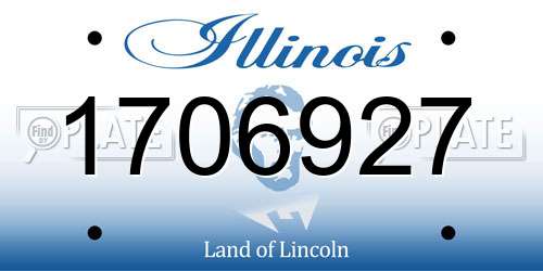 1706927 Illinois License Plate
