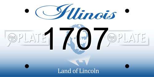 1707 Illinois License Plate