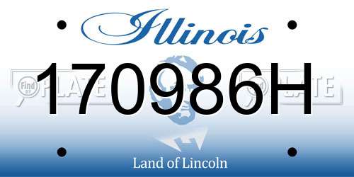 170986H Illinois License Plate