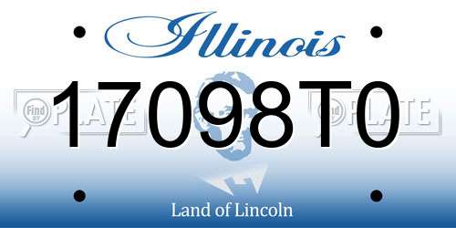17098T0 Illinois License Plate