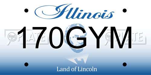 170GYM Illinois License Plate