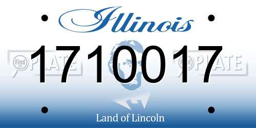 1710017 Illinois License Plate