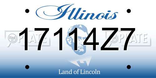 17114Z7 Illinois License Plate