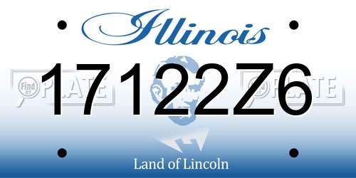 17122Z6 Illinois License Plate