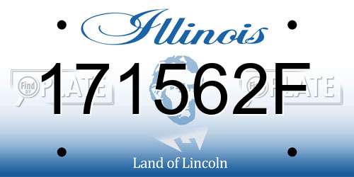 171562F Illinois License Plate
