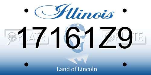 17161Z9 Illinois License Plate