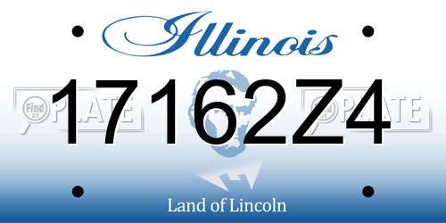 17162Z4 Illinois License Plate