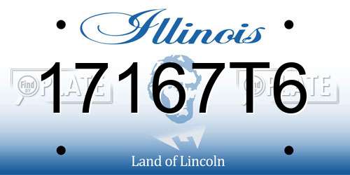 17167T6 Illinois License Plate