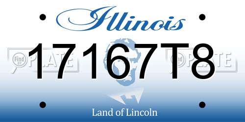 17167T8 Illinois License Plate