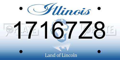 17167Z8 Illinois License Plate