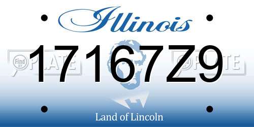 17167Z9 Illinois License Plate