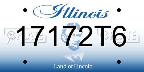 17172T6 Illinois License Plate