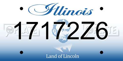 17172Z6 Illinois License Plate