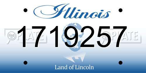 1719257 Illinois License Plate
