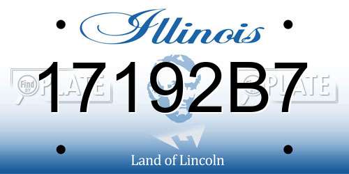 17192B7 Illinois License Plate