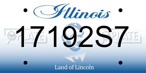17192S7 Illinois License Plate