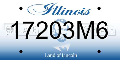 17203M6 Illinois License Plate