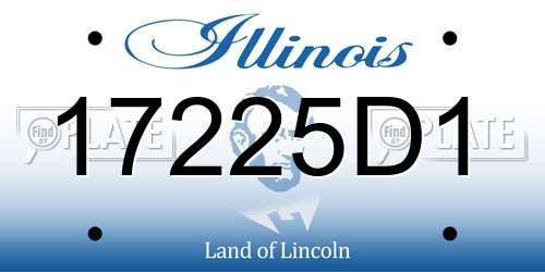 17225D1 Illinois License Plate