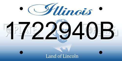 1722940B Illinois License Plate