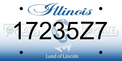17235Z7 Illinois License Plate