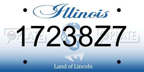 17238Z7 Illinois License Plate