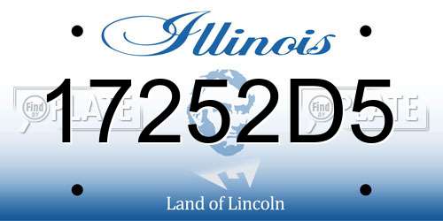 17252D5 Illinois License Plate