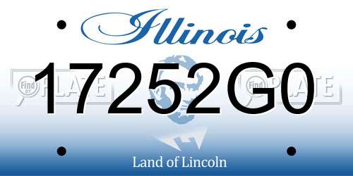 17252G0 Illinois License Plate