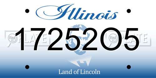 17252O5 Illinois License Plate